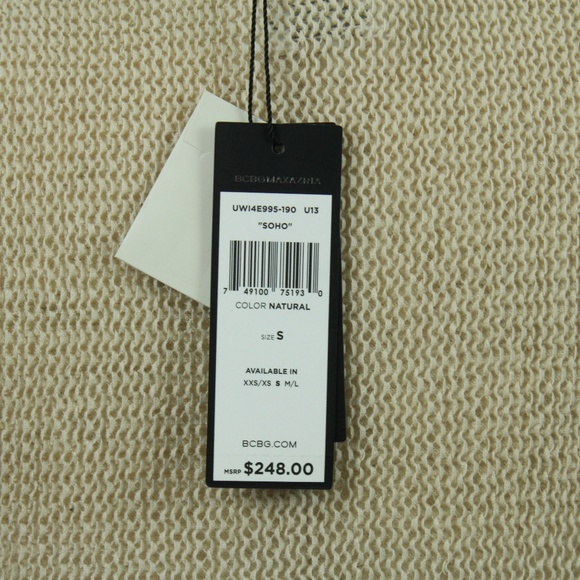 NWT BCBG Fringed Cardi-wrap Sweater Size S - Picture 4 of 13